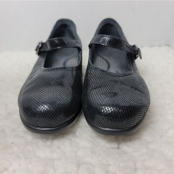 SAS Maria Comfort Womens Mary Jane Shoes Size 7.5 Black Snake Leather Print - Picture 2 of 10